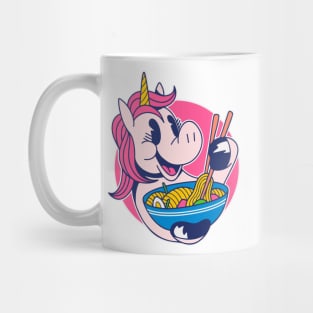 unicorn eating ramen Mug